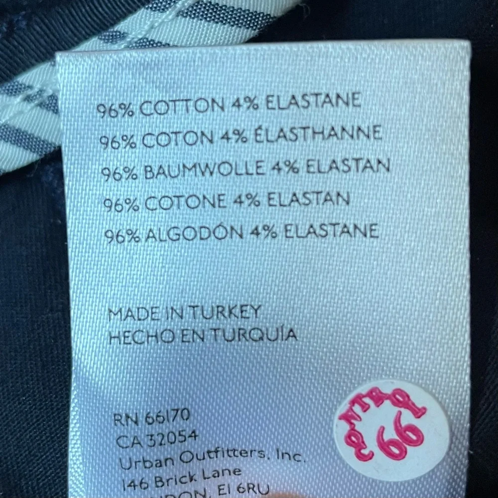 SOLD - Anthropologie Maeve High-Rise Slim Curved Sailor Pants in Navy Blue - Picture 13 of 14